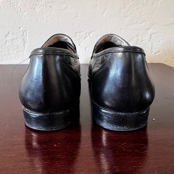 Bruno Magli Darcy Loafers Black Leather Hand Made in Italy